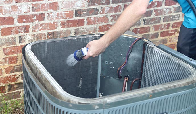 hand cleaning hvac air conditioner condenser coils